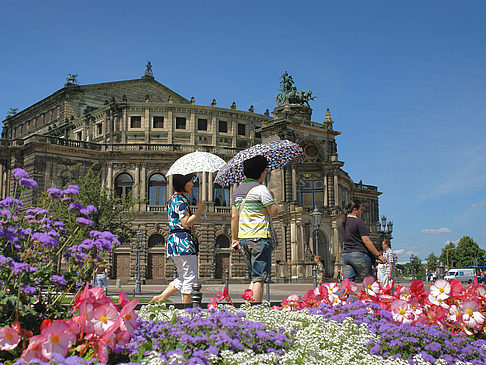 Semperoper mit Blumen - Sachsen (Dresden)
